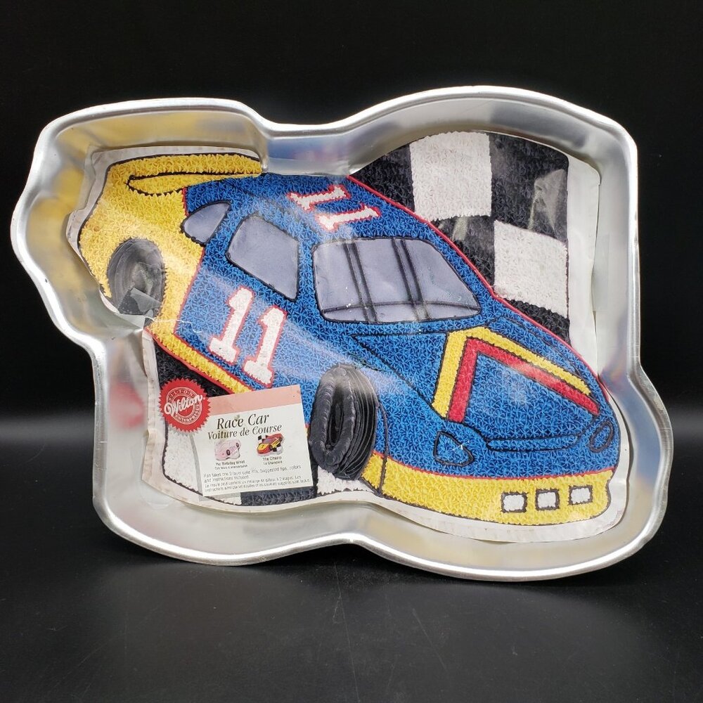 Vintage 1997 Wilton 2105-1350 Race Car Cake Pan w/ Insert – Aluminum Mold